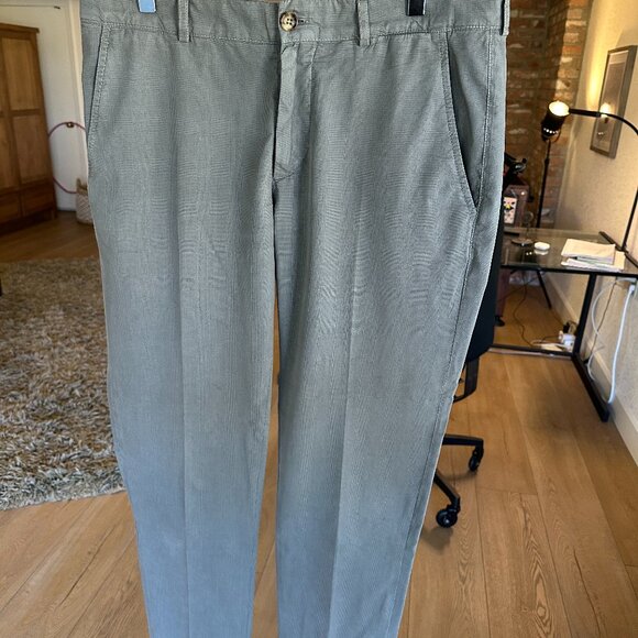 Brunello Cucinelli Gray Glen Plaid Pants — 34x29 — 100%...